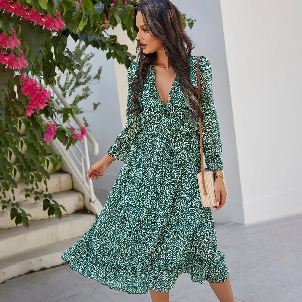 LOSSKY Lovely Chiffon Ruffle Dress