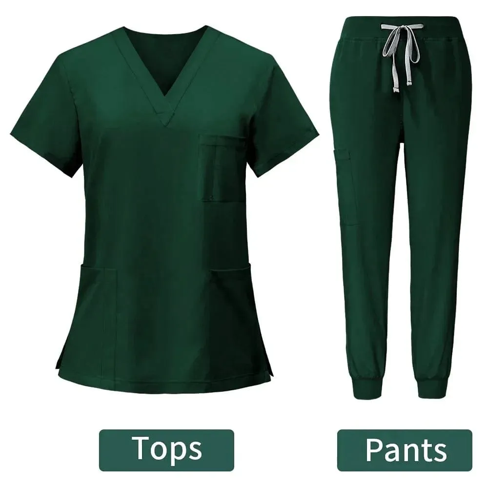 Medics Anti Wrinkle Washable Soft Fabric Nurse Scrubs Women Jogger Scrubs Sets