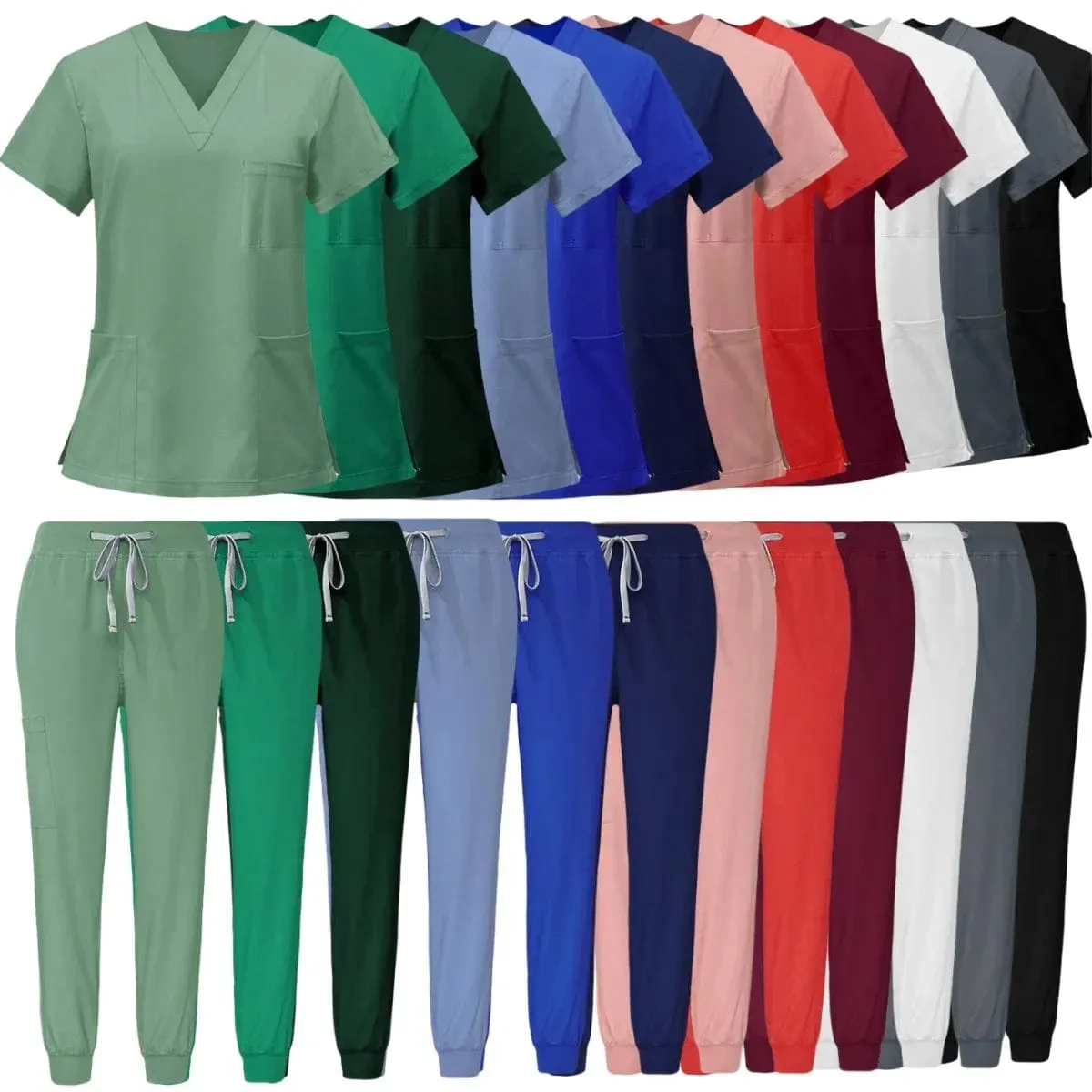 Medics Anti Wrinkle Washable Soft Fabric Nurse Scrubs Women Jogger Scrubs Sets