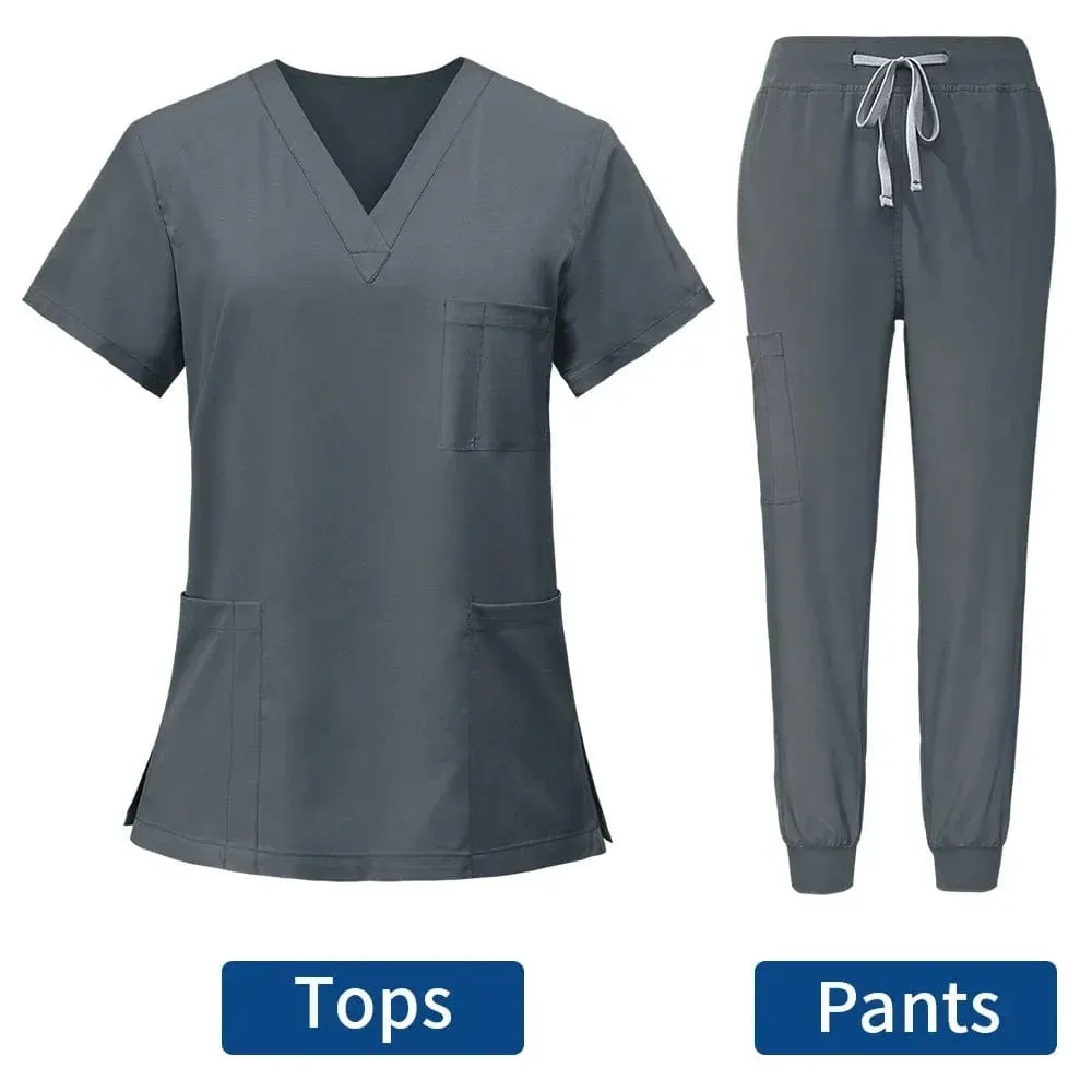 Medics Anti Wrinkle Washable Soft Fabric Nurse Scrubs Women Jogger Scrubs Sets