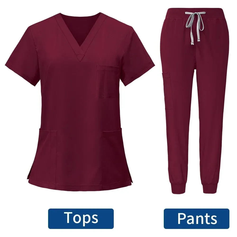 Medics Anti Wrinkle Washable Soft Fabric Nurse Scrubs Women Jogger Scrubs Sets