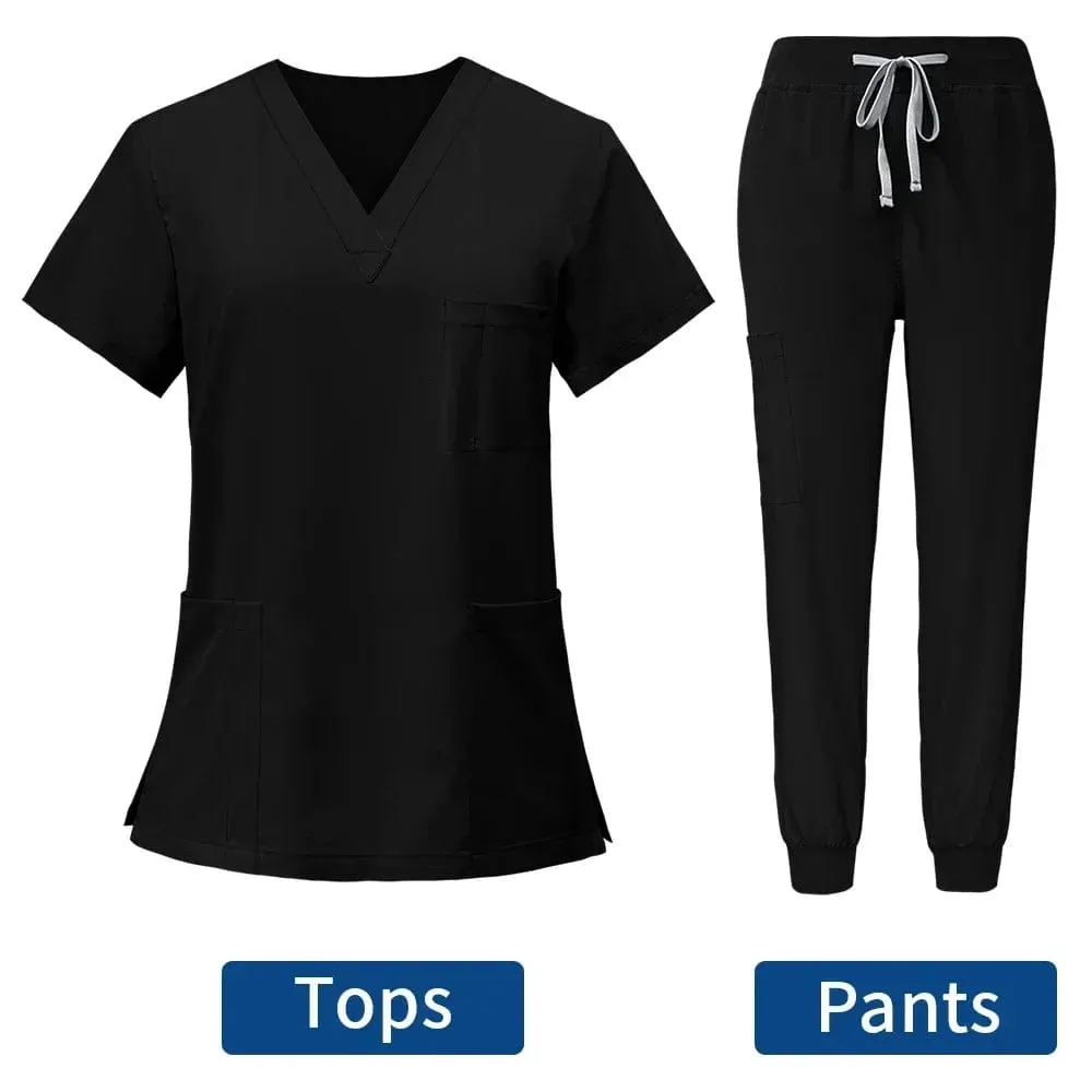 Medics Anti Wrinkle Washable Soft Fabric Nurse Scrubs Women Jogger Scrubs Sets