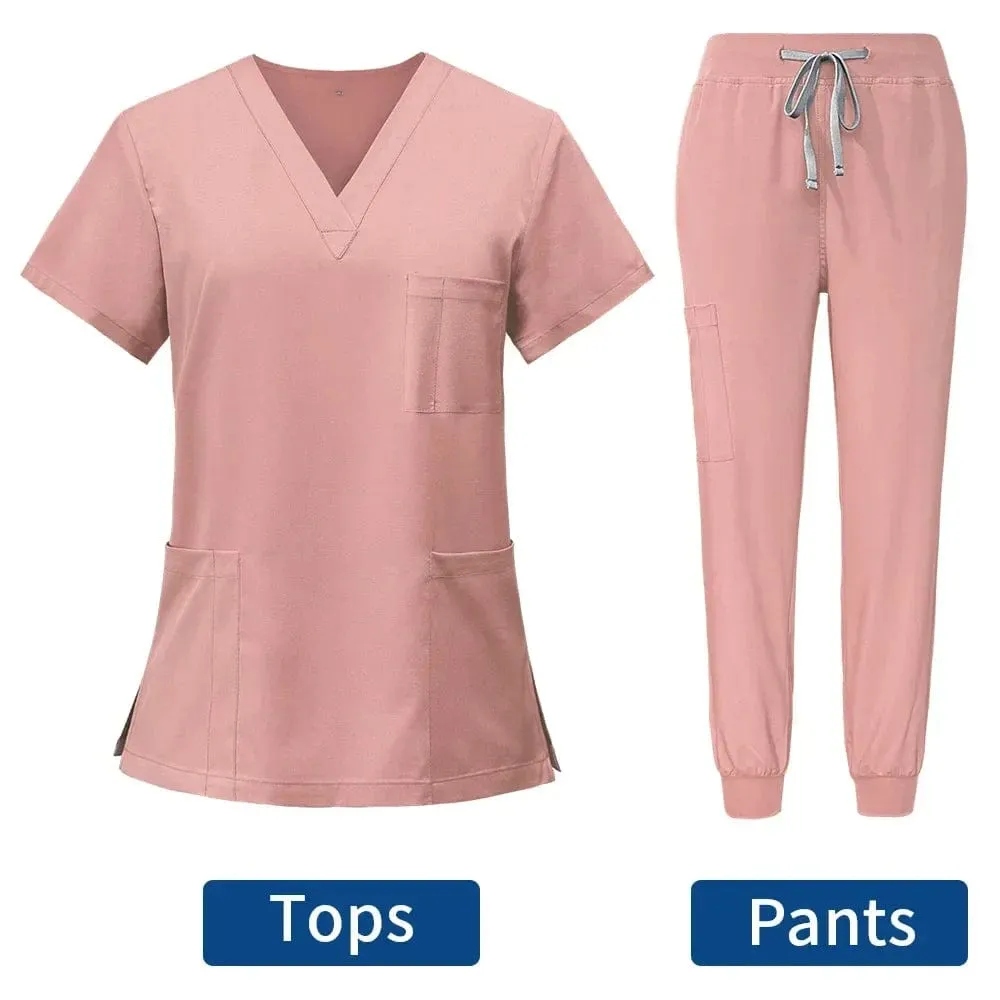 Medics Anti Wrinkle Washable Soft Fabric Nurse Scrubs Women Jogger Scrubs Sets