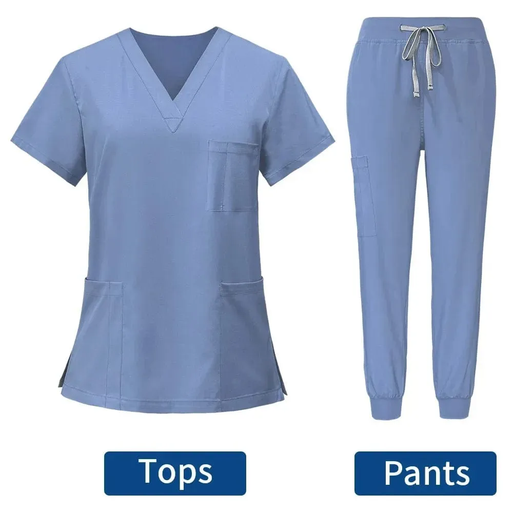 Medics Anti Wrinkle Washable Soft Fabric Nurse Scrubs Women Jogger Scrubs Sets