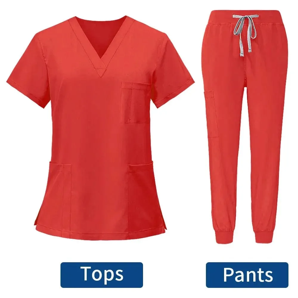 Medics Anti Wrinkle Washable Soft Fabric Nurse Scrubs Women Jogger Scrubs Sets