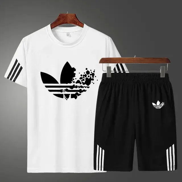 Men’s casual shorts suit sportswear sets with brand sweatshirt & pant