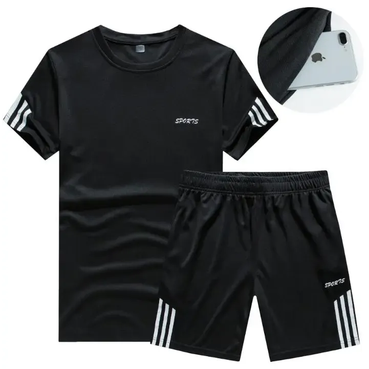 Men’s casual shorts suit sportswear sets with brand sweatshirt & pant