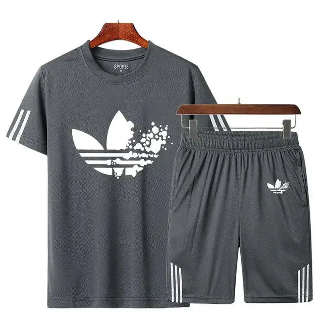 Men’s casual shorts suit sportswear sets with brand sweatshirt & pant
