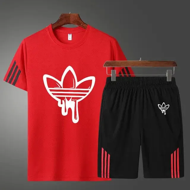 Men’s casual shorts suit sportswear sets with brand sweatshirt & pant