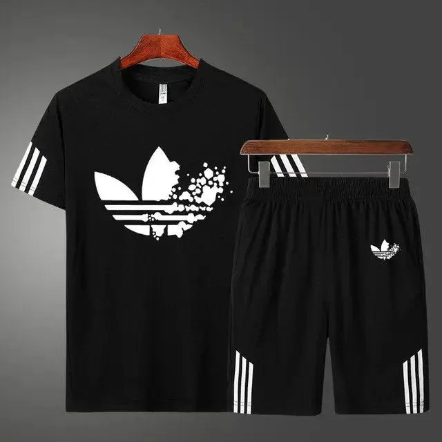 Men’s casual shorts suit sportswear sets with brand sweatshirt & pant