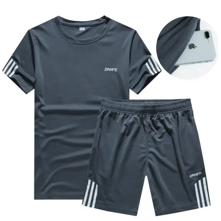Men’s casual shorts suit sportswear sets with brand sweatshirt & pant
