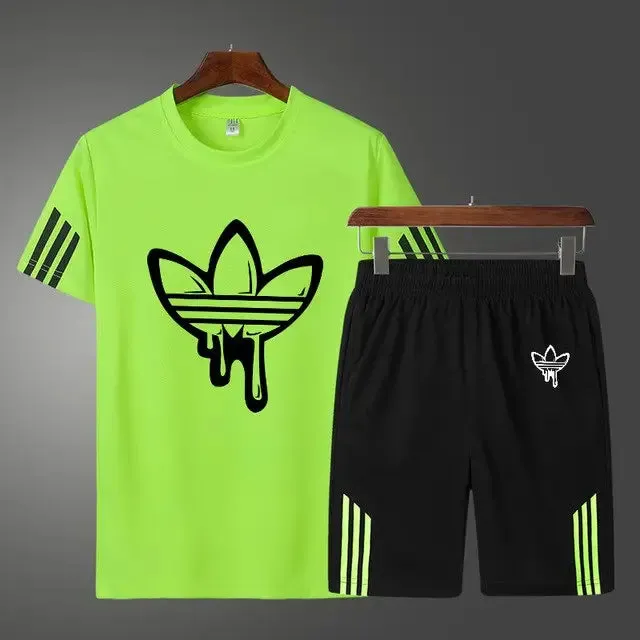 Men’s casual shorts suit sportswear sets with brand sweatshirt & pant