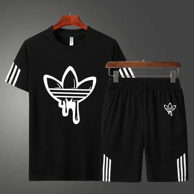 Men’s casual shorts suit sportswear sets with brand sweatshirt & pant