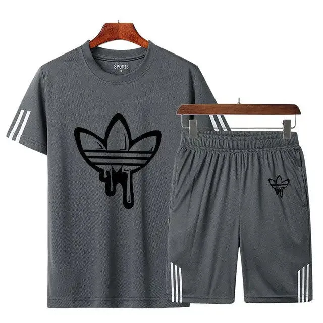 Men’s casual shorts suit sportswear sets with brand sweatshirt & pant