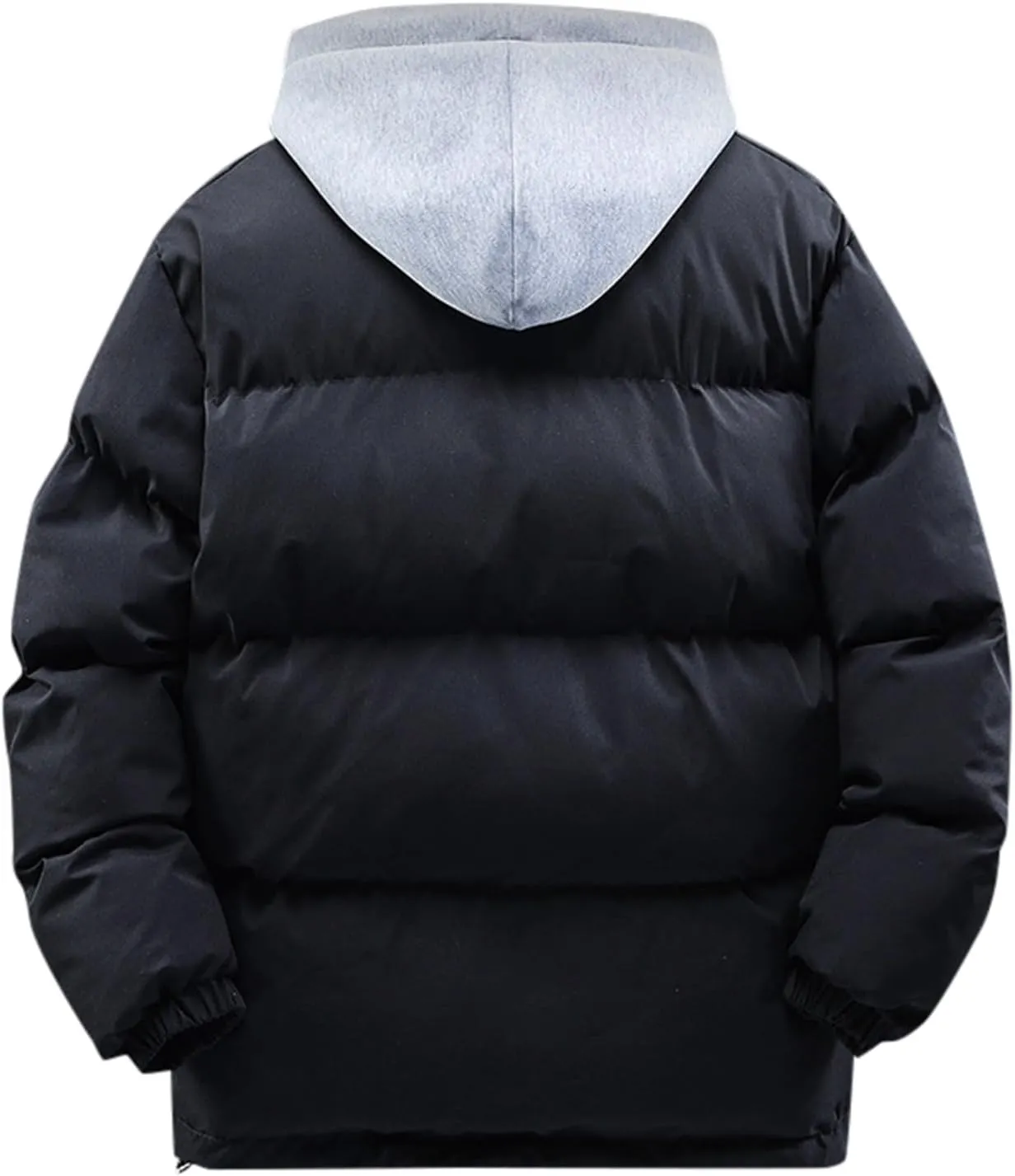 Men's Hooded 2023 Winter Coat Warm Puffer Jacket Thicken Cotton Coat with Removable Hood for Men Plus Size Windproof Outwear