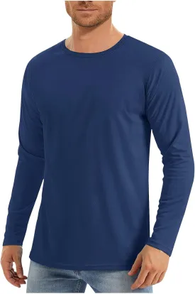 Mens UPF 50  Uv Sun Protection Shirts Long Sleeve Outdoor SPF Rash Guard T-Shirt Cool Quick Dry Athletic Workout Top