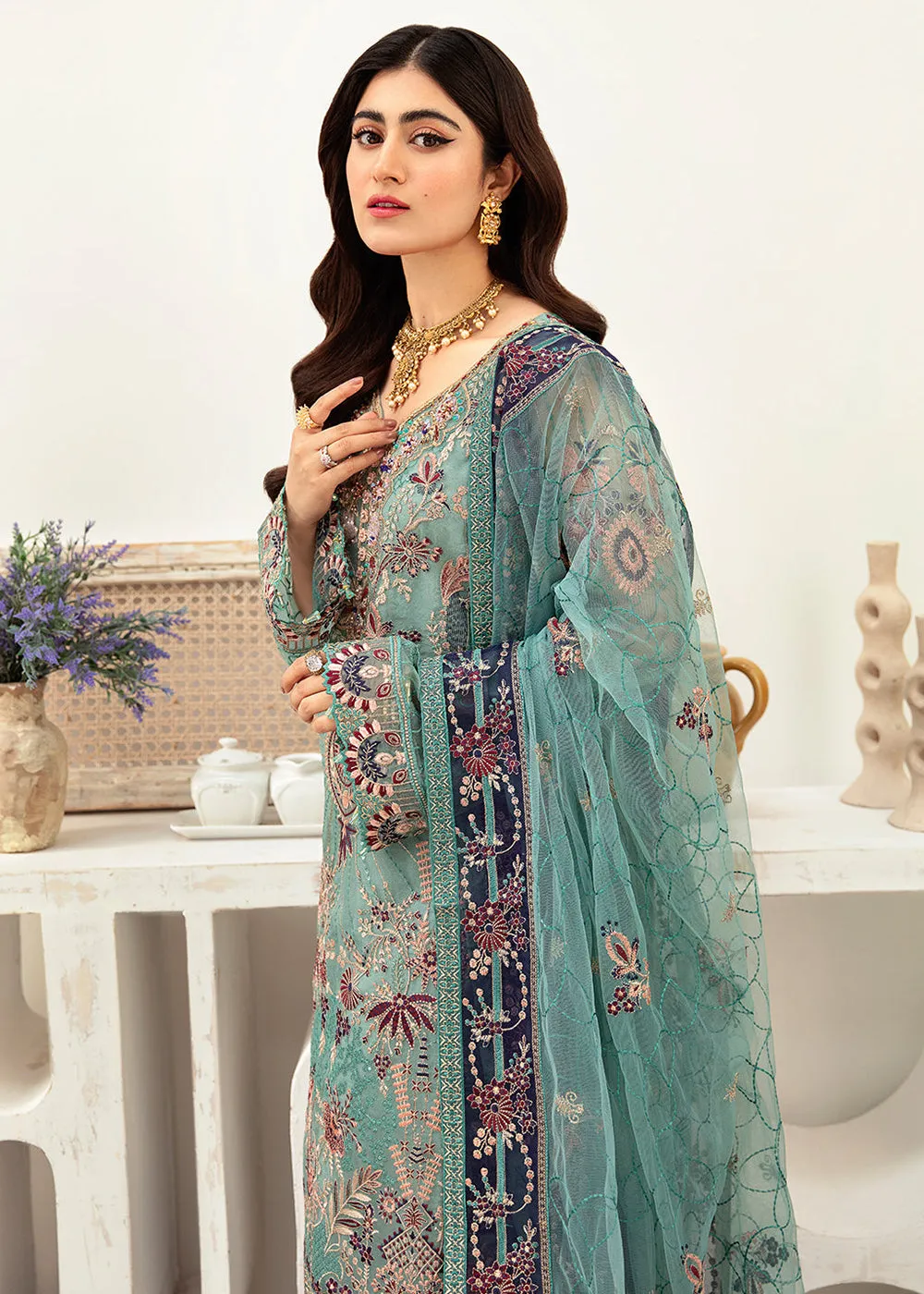 Minhal Organza Collection Vol 10 by Ramsha | M-1001