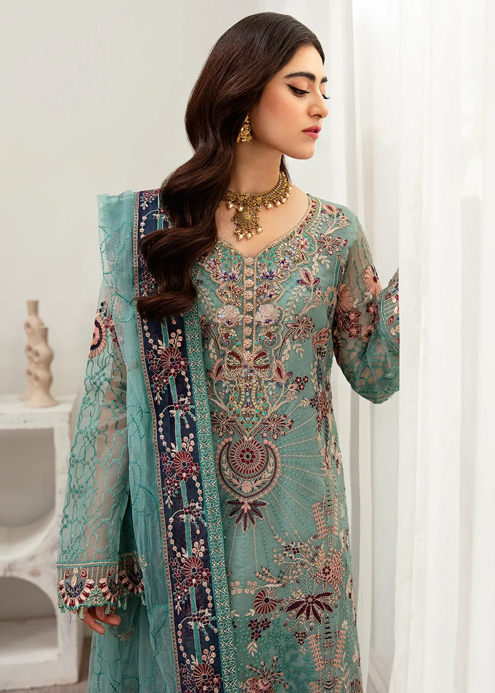 Minhal Organza Collection Vol 10 by Ramsha | M-1001