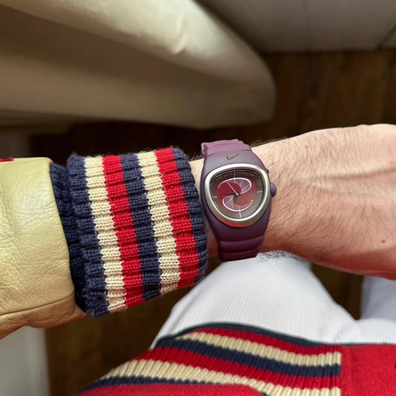 Nike Burgundy / Red Steel Agent-Super Cross Training Sports Watch