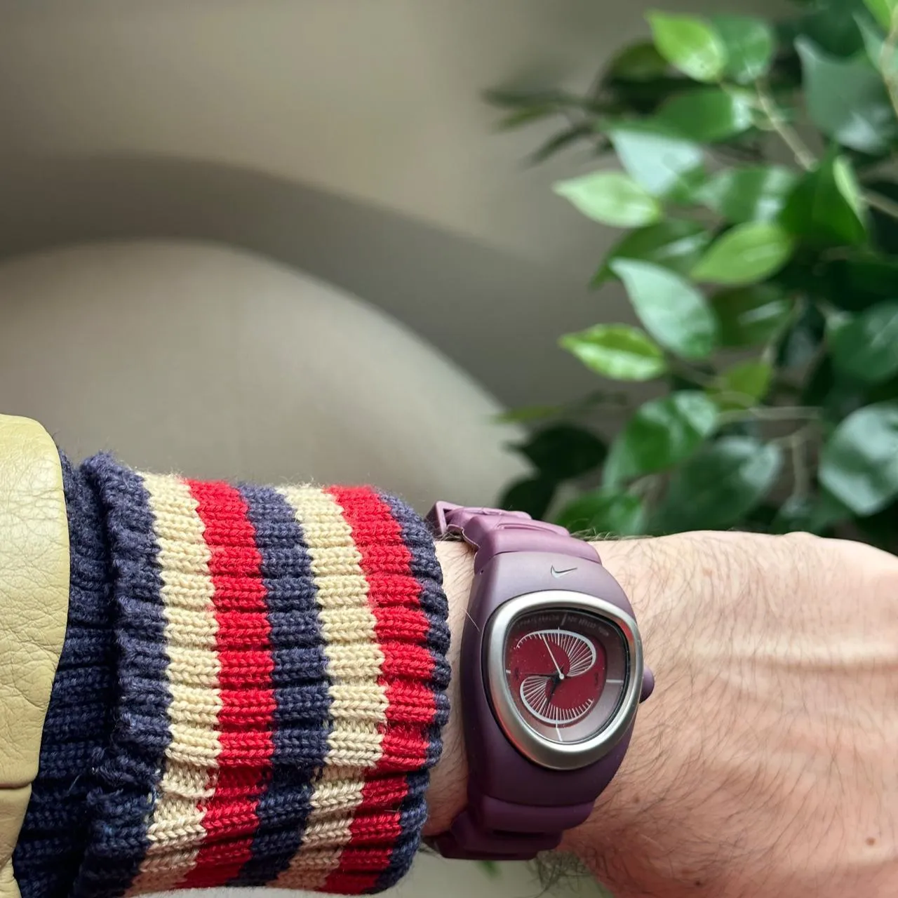 Nike Burgundy / Red Steel Agent-Super Cross Training Sports Watch