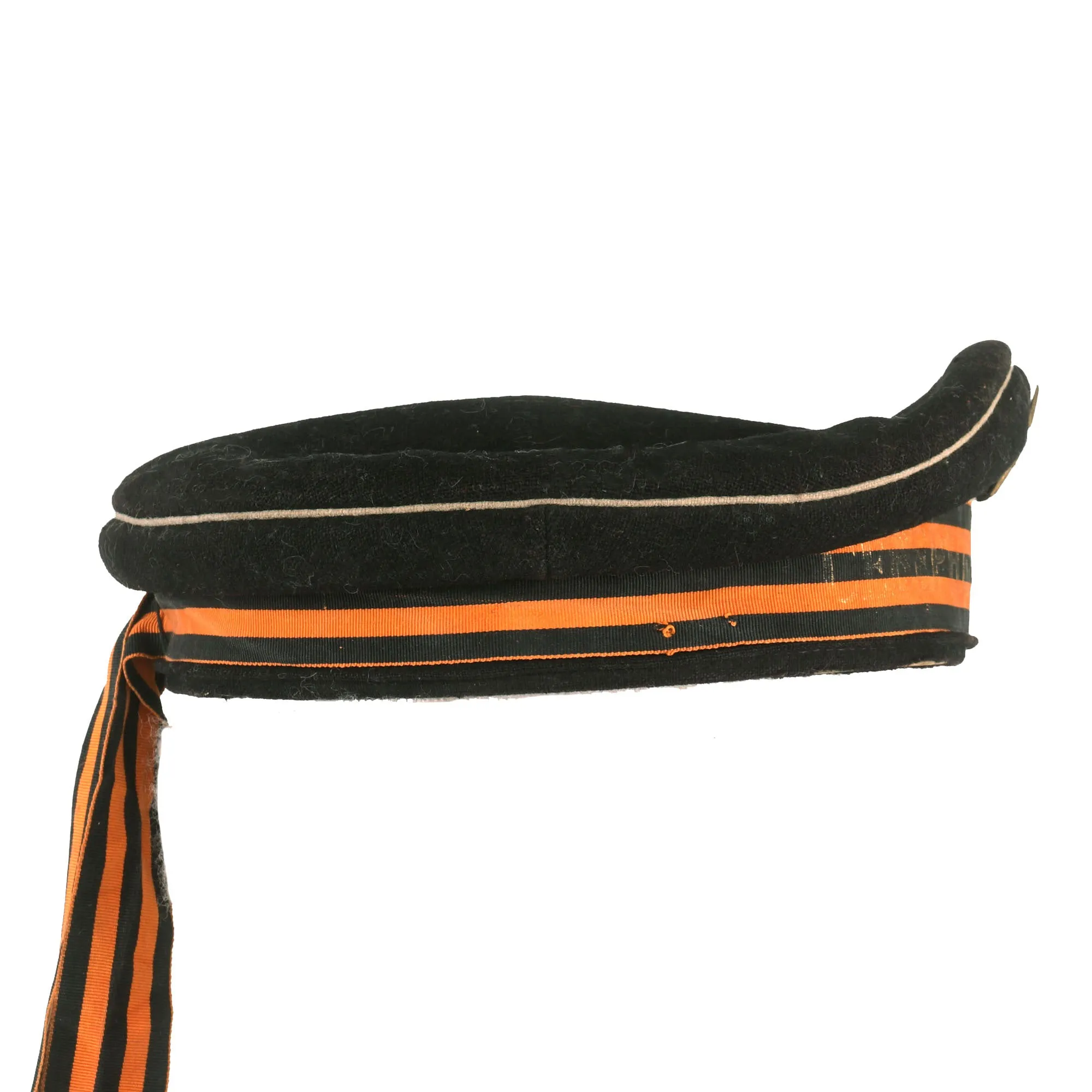 Original Soviet WWII Navy Sailor Cap With СЕВЕРНЫЙ ФЛОТ (Northern Fleet) Guards Tally - Dated 1941