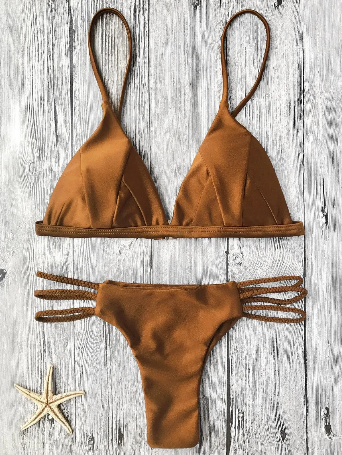 Padded Bikini Top and Braided String Bottoms