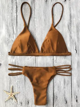 Padded Bikini Top and Braided String Bottoms