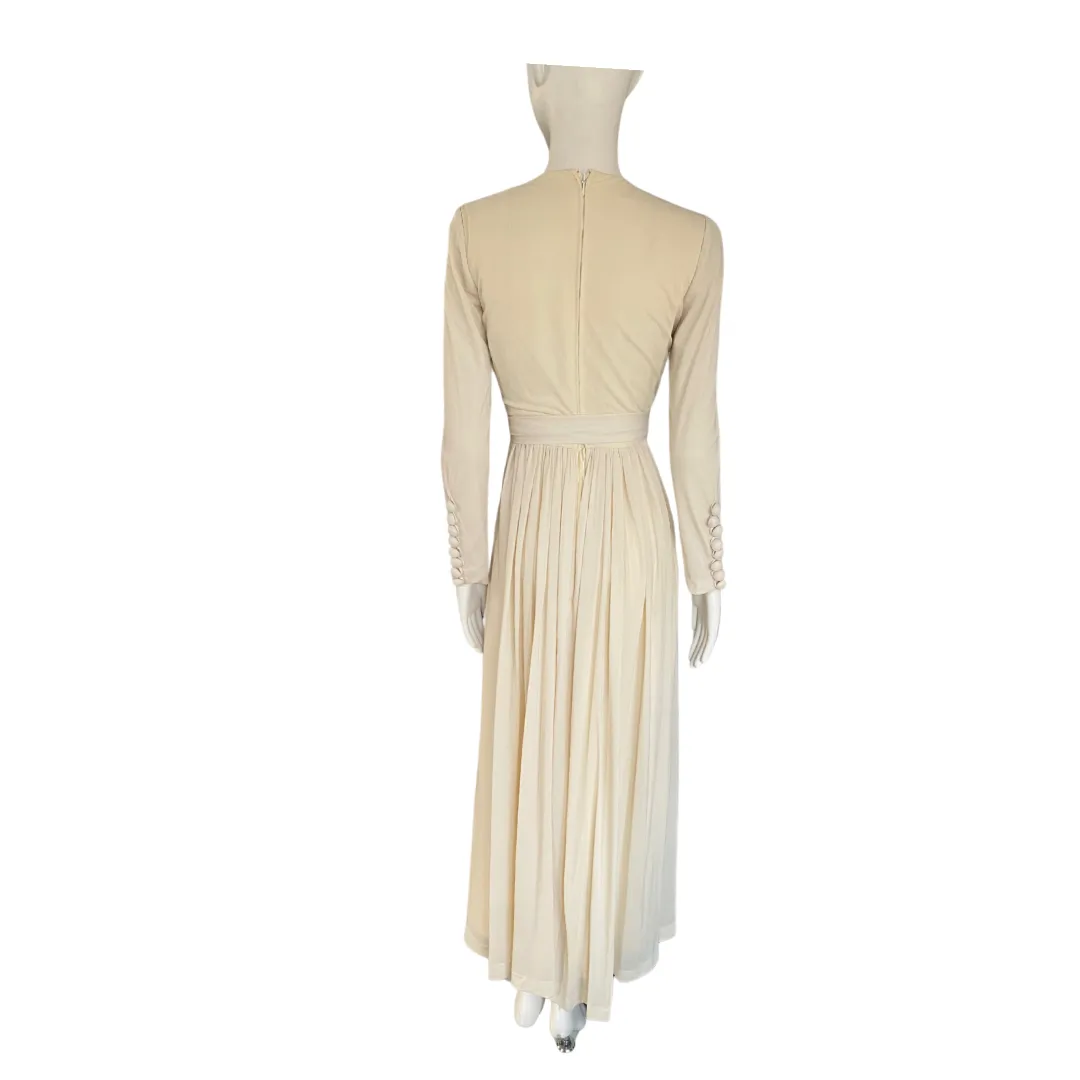 Pleated Maxi Dress Vintage Beige SIZE 10