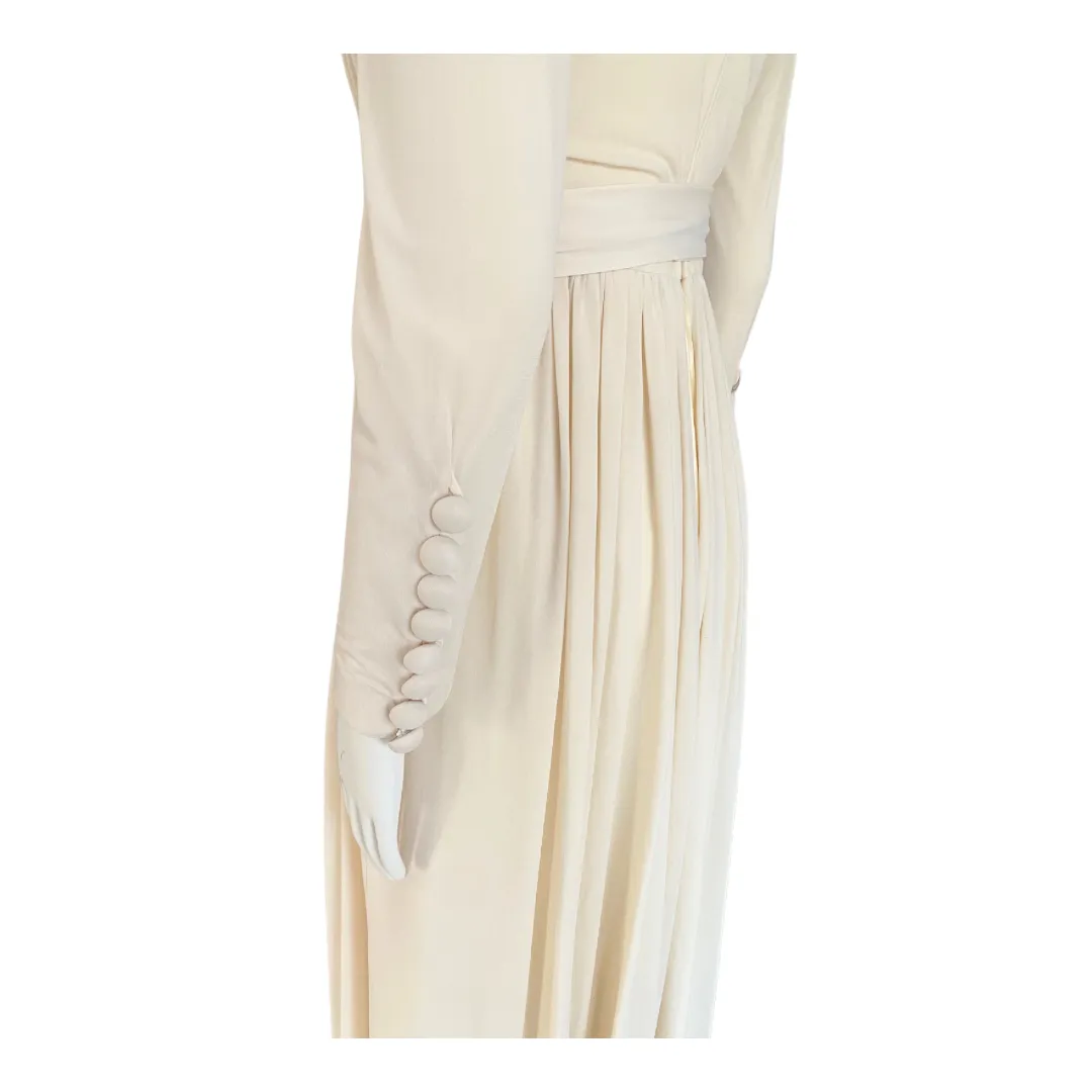 Pleated Maxi Dress Vintage Beige SIZE 10