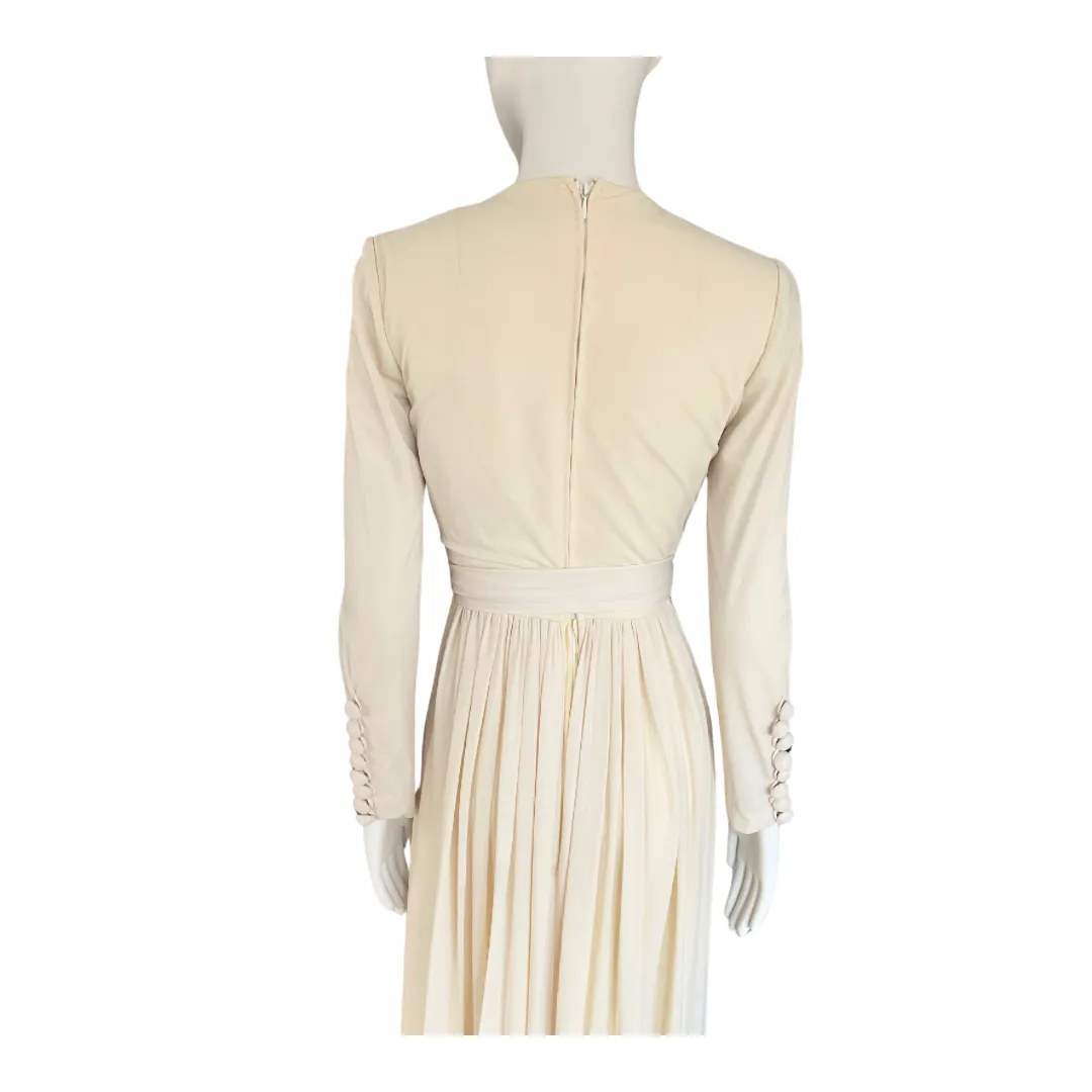 Pleated Maxi Dress Vintage Beige SIZE 10