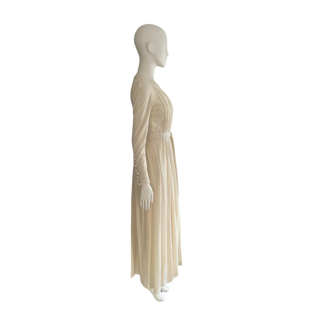 Pleated Maxi Dress Vintage Beige SIZE 10