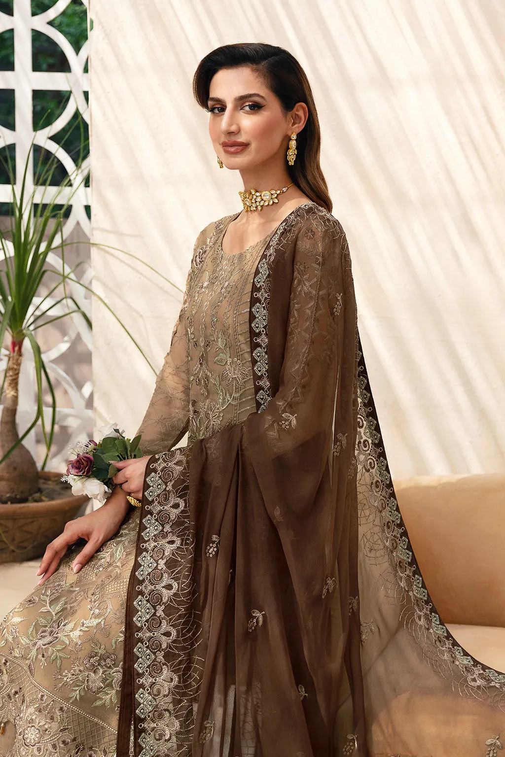 Ramsha Chevron Chiffon Formals – A-904