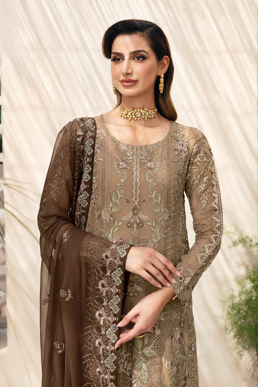 Ramsha Chevron Chiffon Formals – A-904