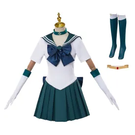 Sailor Moon Sailor Neptune Kaiou Michiru Costume Uniform Cosplay Dress Outfits Halloween Suit