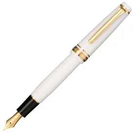 Sailor Professional Gear Slim (Sapporo) Fountain Pen White with Gold Trim