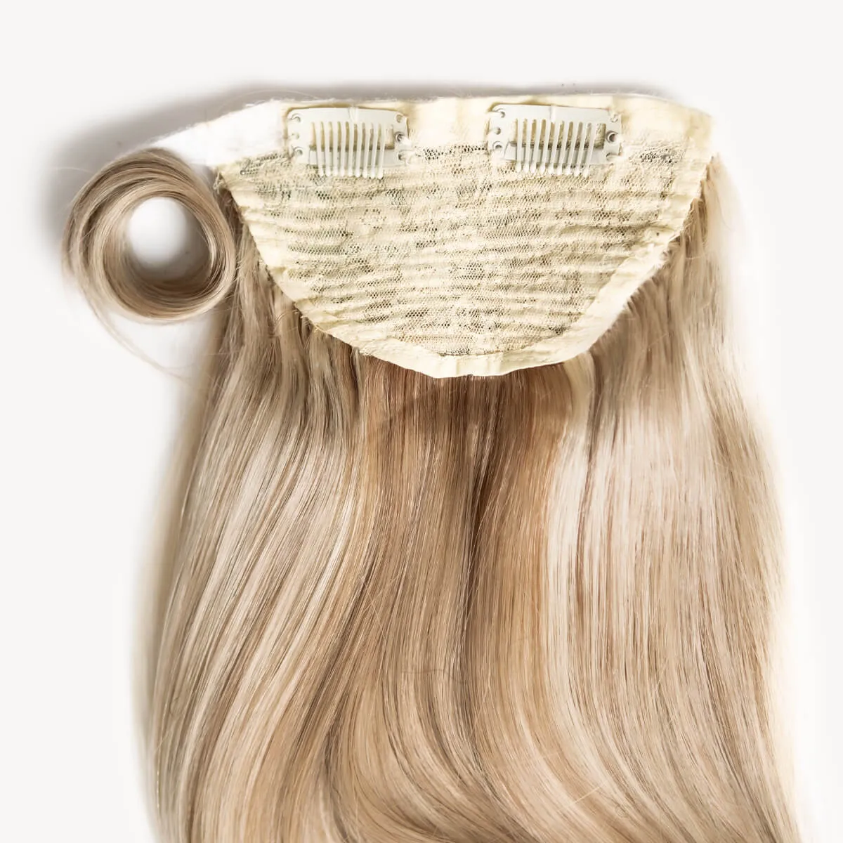Sandy Blonde Highlighted, 16" Clip-in Ponytail Hair Extensions, F10/613 | 120g