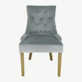 Sandy Dining Chairs Grey Velvet