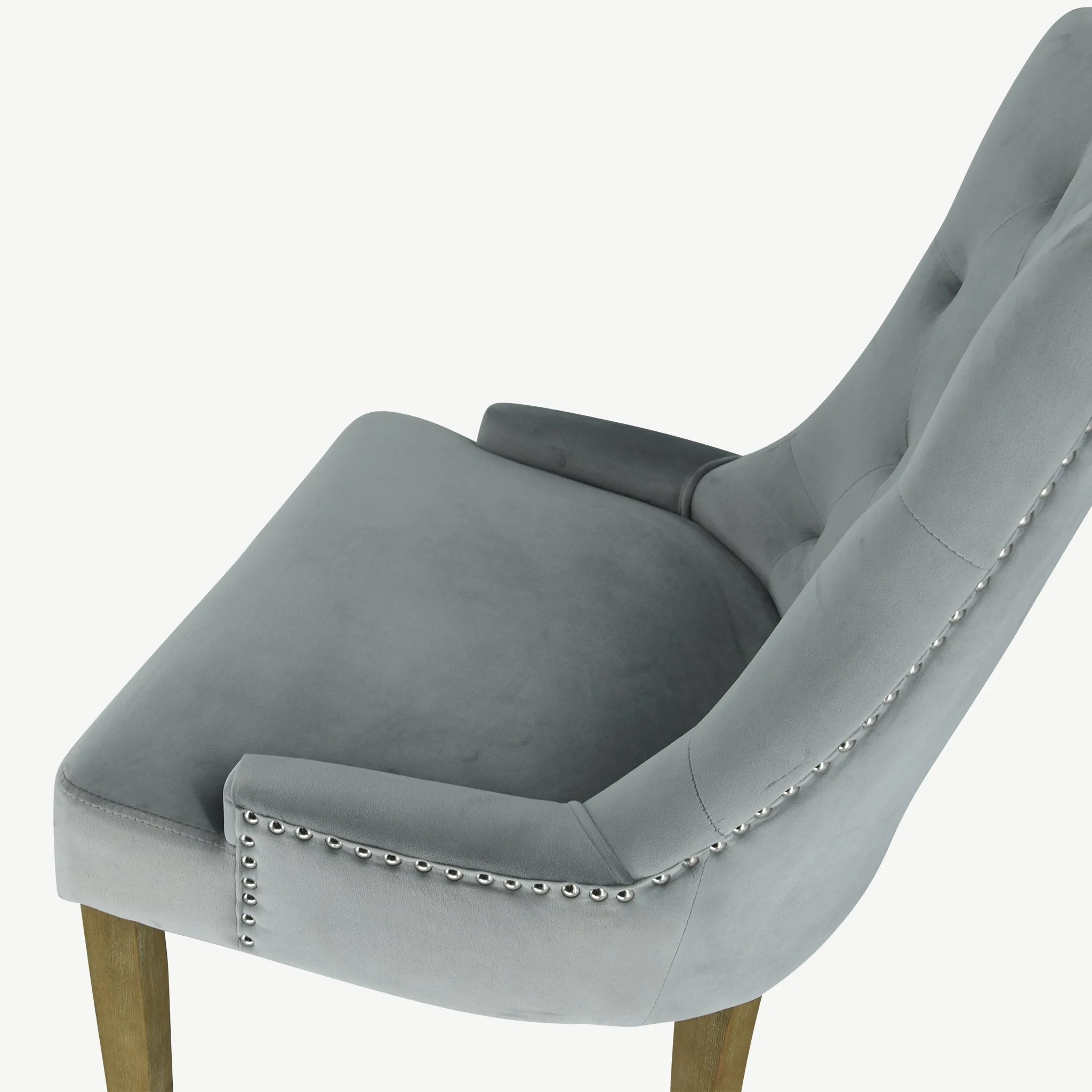 Sandy Dining Chairs Grey Velvet
