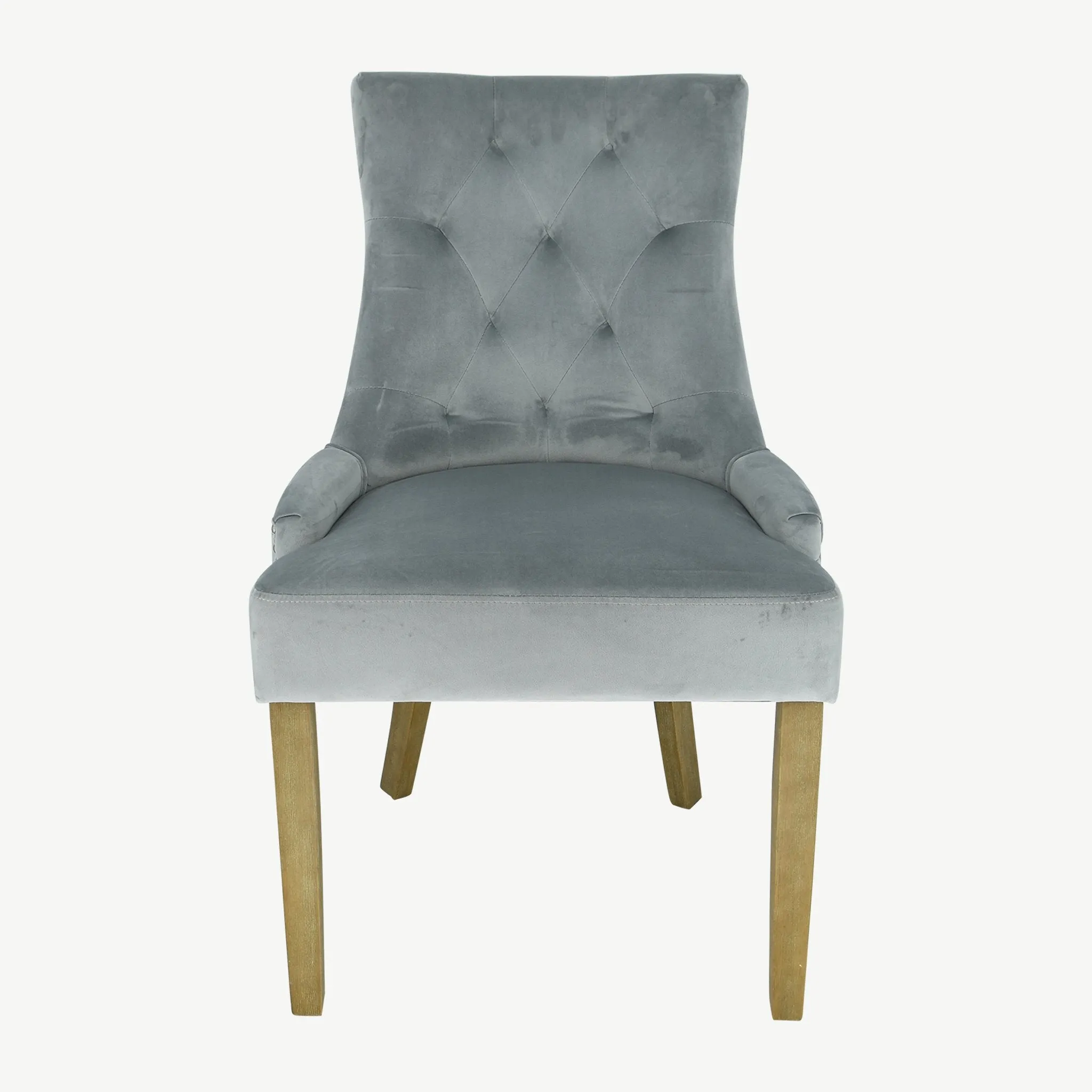 Sandy Dining Chairs Grey Velvet