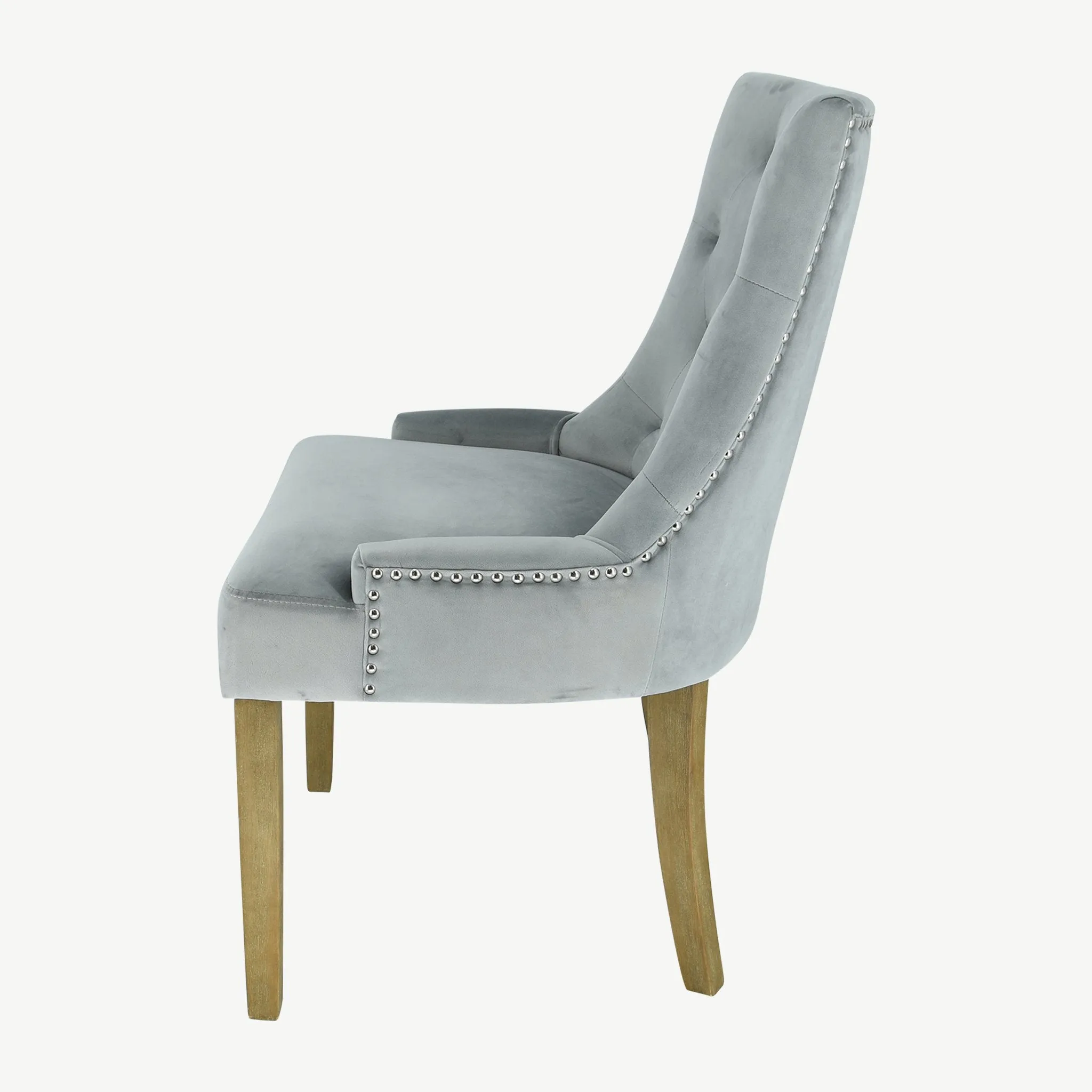 Sandy Dining Chairs Grey Velvet
