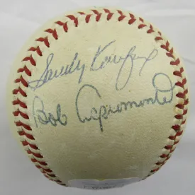 Sandy Koufax Sandy Amoros Bob Aspromonte Signed Rawlings Baseball JSA LOA YY45802