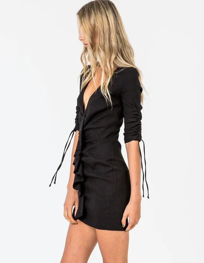 Superbe Ruffle Dress - Black
