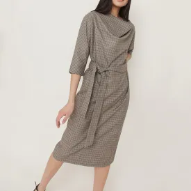 Temperament Lace Check Lace Temperament Casual Dress