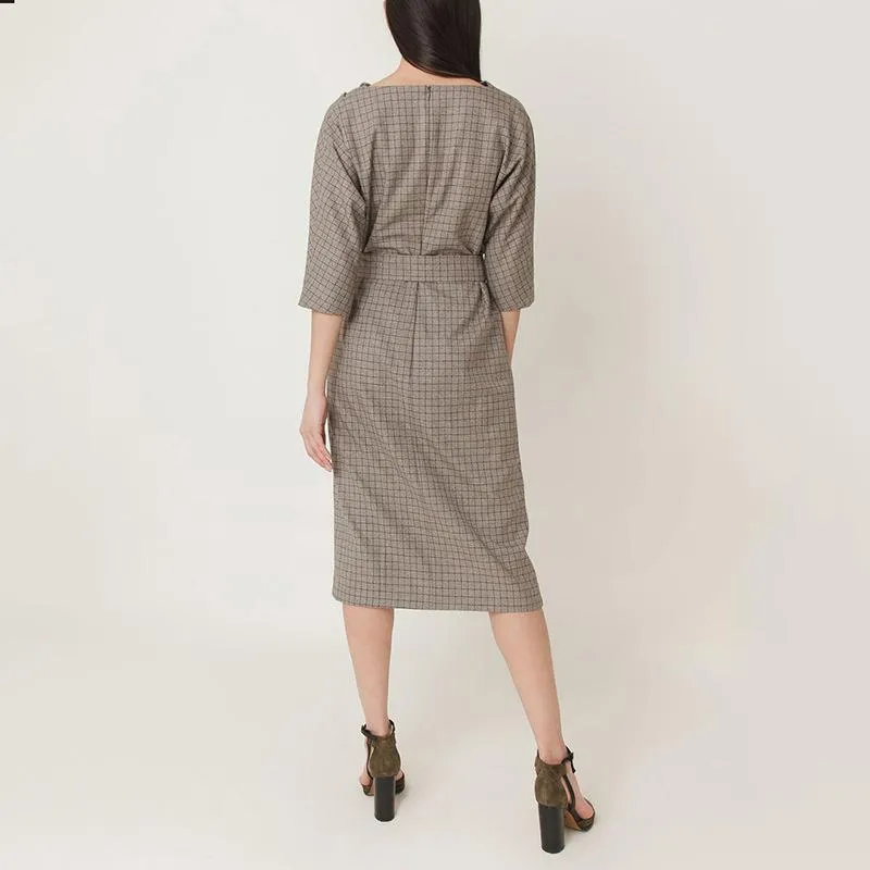 Temperament Lace Check Lace Temperament Casual Dress