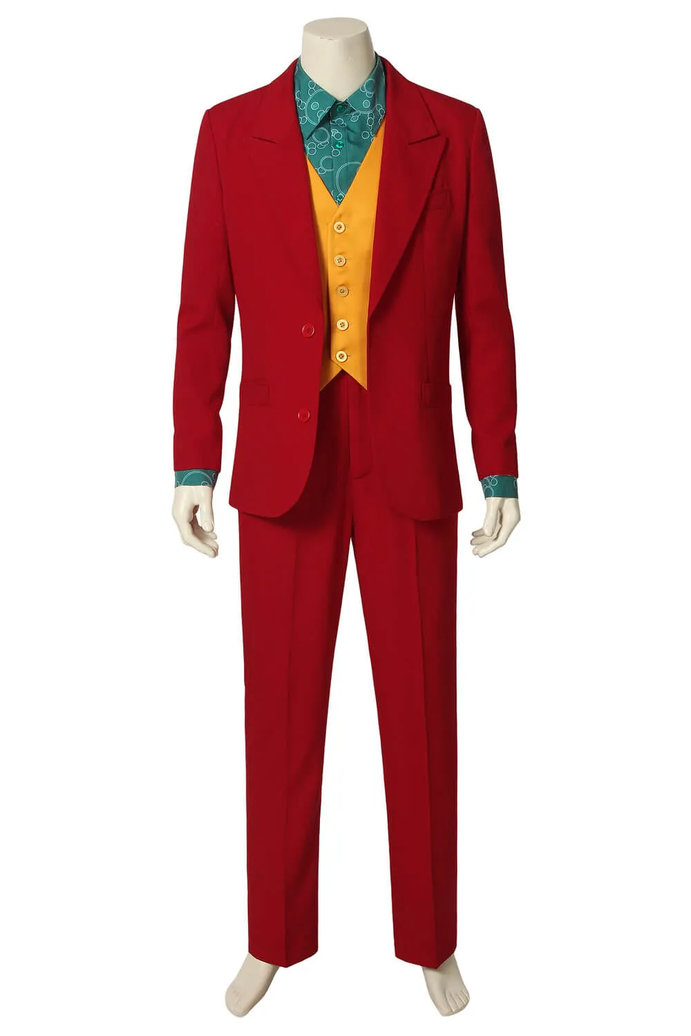 The Joker Clown Red Suit Outfit Uniform Cosplay Costume Men Halloween 2019