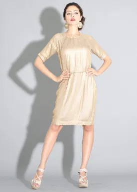 Tressa - Metalic gold all over sequins holiday dress