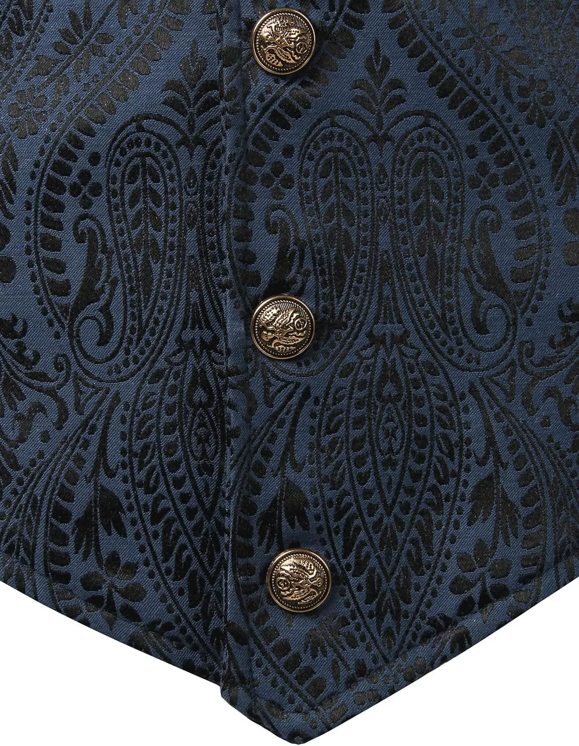 VATPAVE Mens Victorian Suit Vest Steampunk Gothic Waistcoat