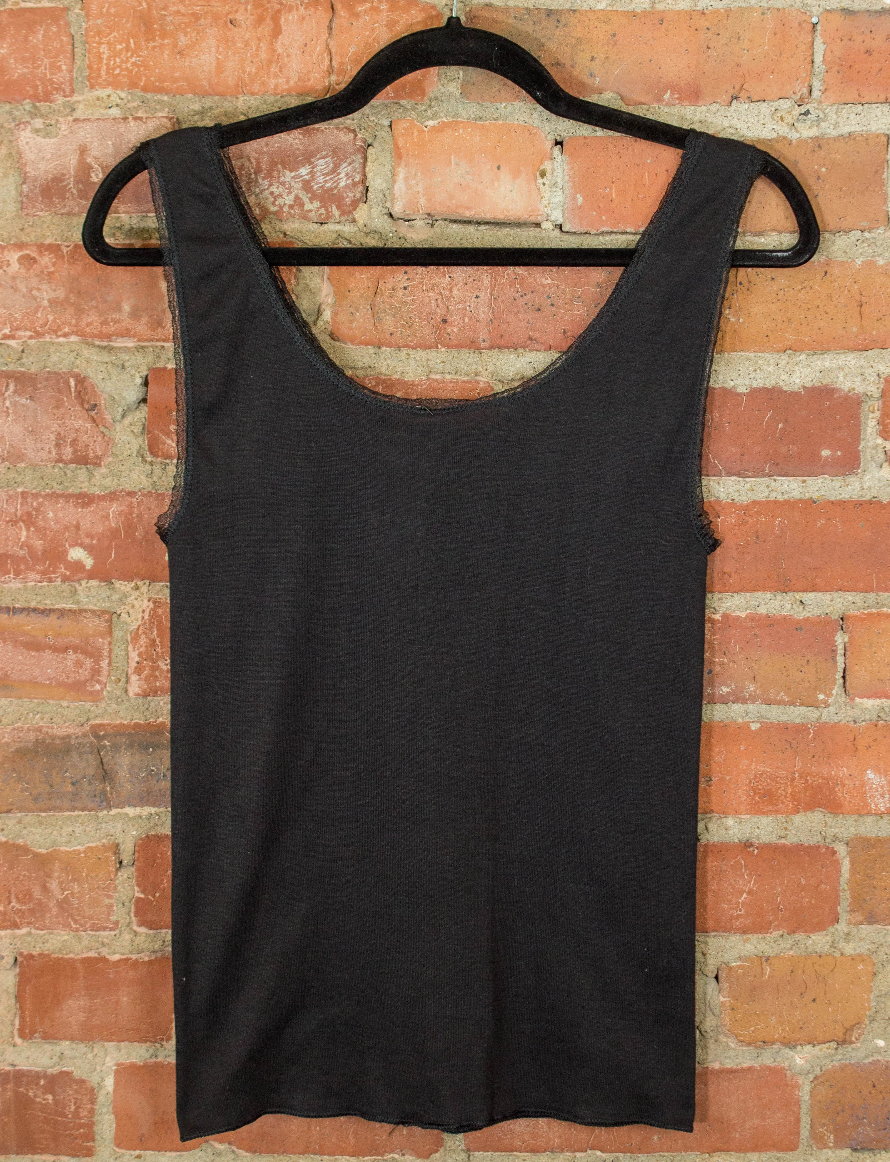 Vintage Glitter Snake Graphic Tank Top 70s Iron On Black Lace Small-Medium