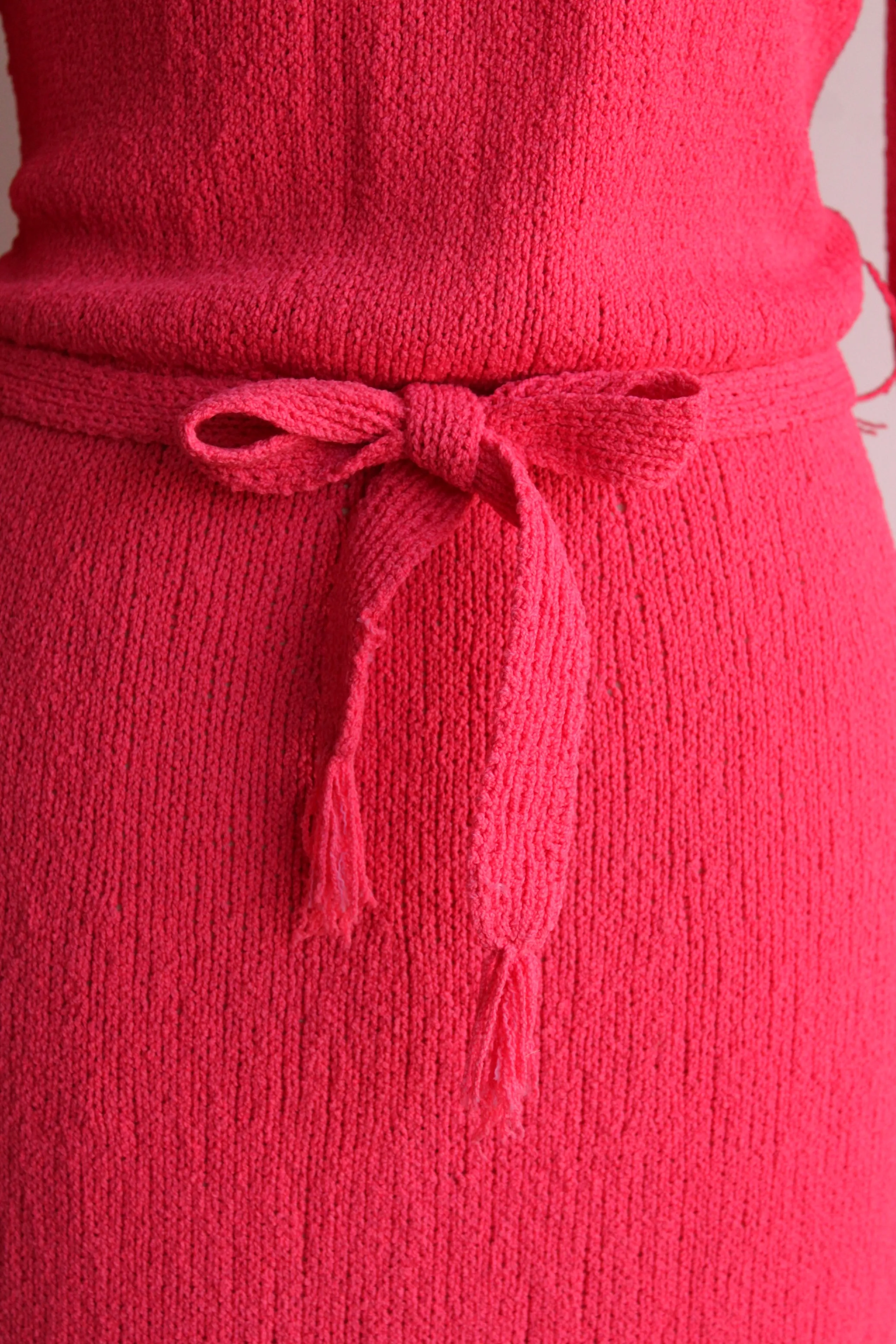 Vintage Late 1940s Fuchsia Knit Dress