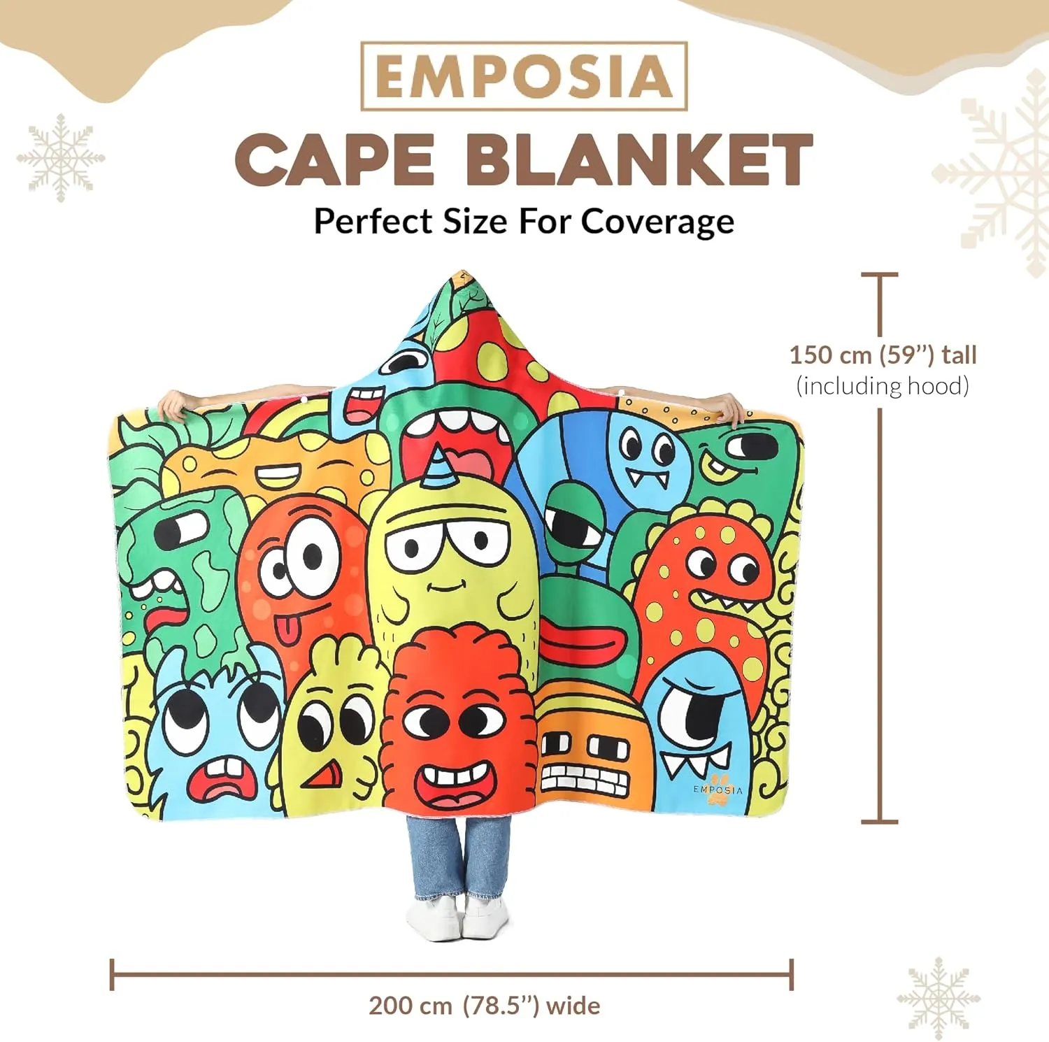 Wearable Hooded Blanket - Featuring Comfy Sherpa Hood & Smooth Fleece Hoodie Combined
